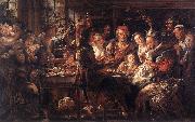 JORDAENS, Jacob The Bean King f oil painting artist